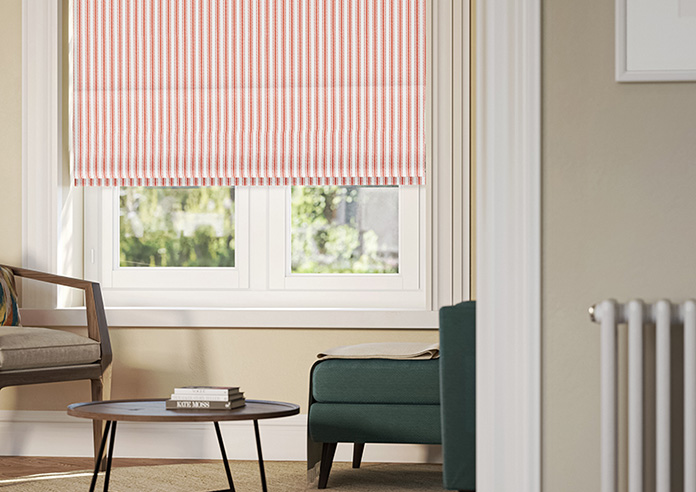 Lace Stripes, Toast Orange - Roman Blind - Image 5